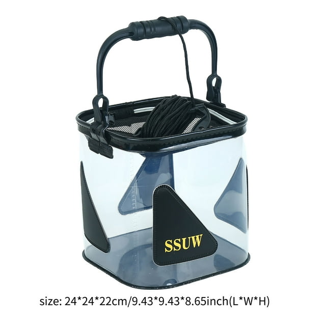 EVA Sac de Pêche 12L Seau de Pêche Transparent Forte Boîte de Poisson Vivant Grande Capacité Conteneur de Pêche Pack de Stockage de Pêche pour la Pêche Randonnée Camping