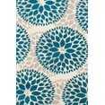 thumbnail image 1 of Tapis Moderne de Conception de Cercles Floraux 9' x 12' Bleu, 1 of 2