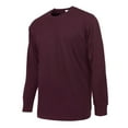 thumbnail image 3 of 2 Pack Men's Cotton T-Shirts with Ridded Cuff Crew Neck Long Sleeve Classic Fit Tee S-3XL Regular Big & Tall Breathable Casual Menswear Top Streetwear, 3 of 3