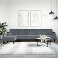 thumbnail image 4 of vidaXL L-shaped Sofa Bed Black 102.4"x55.1"x27.6" Velvet, 4 of 4