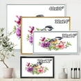 thumbnail image 4 of Designart 'Cute Bird In Purple and Pink Flowers' Traditional Framed Canvas Wall Art Print, 4 of 5