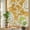 Gold, Amber, White, variant on Window Privacy Film for Home Office Static Cling, Orange Conch Coastal Decorative Stained Glass Window Film for Large Sliding Door Nautical Summer Starfish Shell Coral 29.5 x 118 Inches