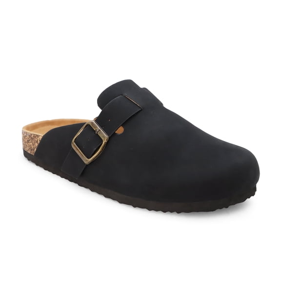 YOKI GILA-102 Women's Faux Suede Slip On Cork Footbed Buckle Clog