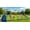 Yellow+Blue, variant on 5-in-1 Metal Swing Set for Backyard, Kids Outdoor Playground Playset with Slide, Saucer & Single Belt Swings, Basketball Hoop + Soccer Goal, Heavy Duty A-Frame for Ages 3–10