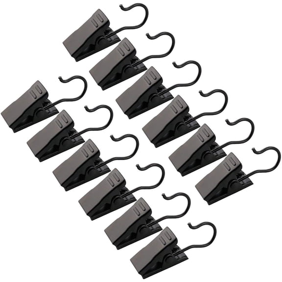120 Pack Clip Hook Set Stainless Curtain Clips for Curtain Photos Home Decoration Art Craft Dispaly Hang Clip (Black)