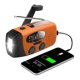 thumbnail image 1 of Solar Hand Crank Radio / Flashlight - 2000mah Powerbank - Orange, 1 of 1