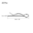 thumbnail image 2 of Uxcell Carbon Steel R Shaped Spring Cotter Clip Pin Fastener Hardware Silver Tone 20Pcs 2mm x 43m, 2 of 2