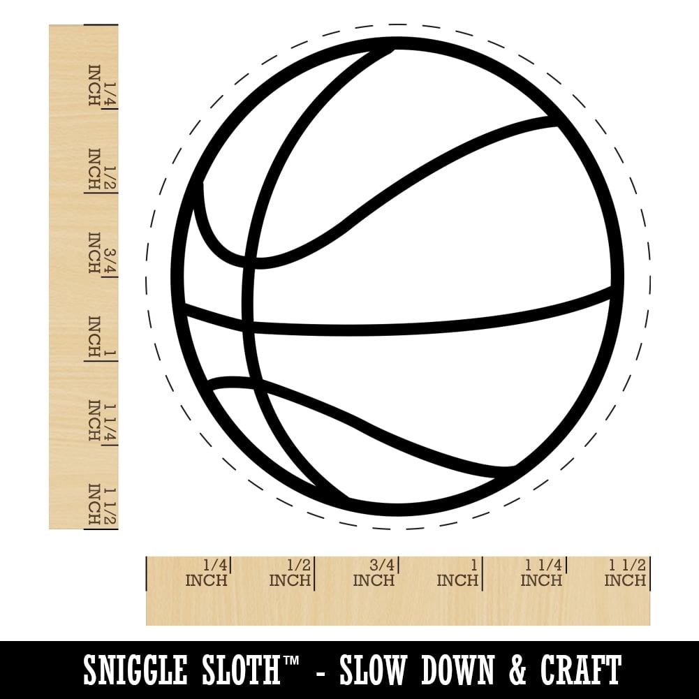 Basketball Sport Self-Inking Rubber Stamp Ink Stamper - Black Ink - Large 1-1/2 Inch