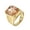 Black Light Orange, variant on Men's Stainless Steel Vintage Wedding Promise Engagement Ring with Big Stone Gold Light Orange Size 7