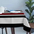 thumbnail image 4 of Red American Flag Table Cloth Waterproof Tablecloths, Black White Striped US Flag Stars Tablecloth Dining Table Cover for Kitchen Party Tabletop Outdoor, Rectangle Tablecloth 60x120 Inch, 4 of 9