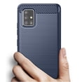 thumbnail image 4 of Nakedcellphone [NAVY BLUE CARBON FIBER] Flexible TPU Slim Phone Case Cover [Anti-Shock, Anti-Fingerprint] for Samsung Galaxy A51 5G UW Phone (VERIZON ONLY), 4 of 6