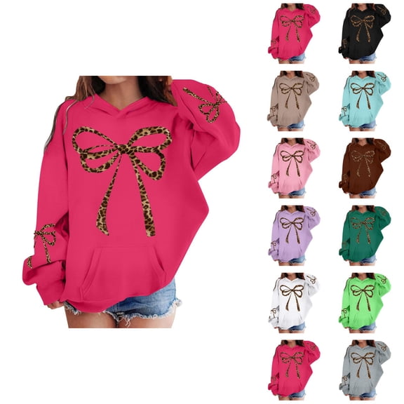 Girls Hoodies Girls Clothes Leopard Print Girls Hooded Sweatshirt Soft Pullover with Pocket for Casual Wear
