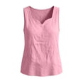 thumbnail image 5 of Noric Women's Cotton Linen Sleeveless Tank Top Scallop V-Neck Loose Fi Casual Summer Basic Tops, 5 of 6