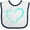 White and Navy, variant on Inktastic Paw Print Heart Boys or Girls Baby Bib