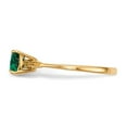 thumbnail image 3 of 14K Yellow Gold Ring Band Birthstone (05) May Emerald, Lab Created Heart Green, Size 8, 3 of 5