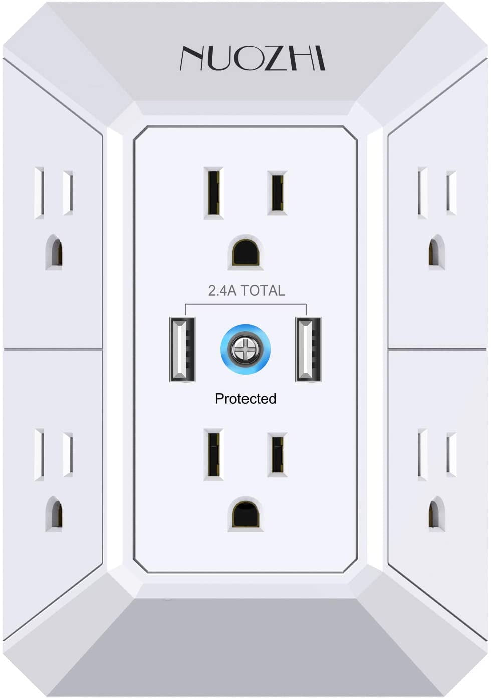 Travel Power Strips with 3 Outlets 2 USB Ports Wall Charger Adapter Receptacles 