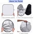 thumbnail image 3 of Car Windshield Sun Shade 2-Pack, 28x31 Inch Silver UV Blocker - Foldable Heat Shield for Front Windows, Universal Auto Sun Protector (Medium), 3 of 6