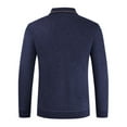 thumbnail image 3 of khonts Clearance,Men's Oversized Knitted Button up Polo Shirts Long Sleeve Casual Soft Tops Fashion Comfortable V-Neck T Shirts Navy XL, 3 of 8