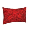 thumbnail image 2 of Balery Red Rose Pillow Covers,Bed Pilowcases,Reversible Plush Throw Pillow Covers End Pillow Encasement,Pillow Case - 16"X24", 2 of 9
