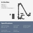 thumbnail image 2 of SMALLRIG 22" Magic Arm w Clamp, Overhead Phone Mount, Flexible Desk Camera Mount, Articulating Friction Boom Arm w Thread Adapter, for POV Shot, Light, 2 of 9