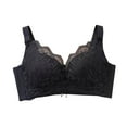 thumbnail image 1 of YUTK Full Coverage Bras for Women - Women's Solid Color Seamless Underwear without Steel Rims Detachable Chest Sagging Wave Pattern Bra Black M, 1 of 6