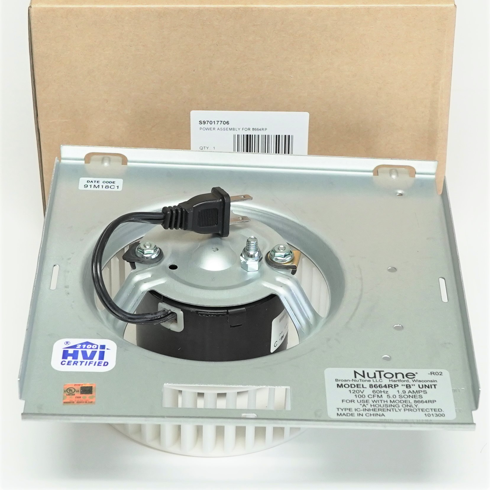 S97017706 Broan Nutone Motor Blower Wheel for Model 8664RP Walmart