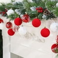thumbnail image 3 of Boules de Noël en Velours de 2,36 Po, 25 Pcs Décorations Suspendues de Sapin de Noël Floquées Rouges/blanches, pour Décoration Intérieure de Fête de Noël à la Maison, Mariage et Jours Fériés., 3 of 7