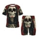 thumbnail image 1 of Balery Gothic Skull With Roses Conjunto de Pijama Infantil de Manga Corta con Estampado – Ropa de Dormir de Algodón Suave-4X-Large, 1 of 6