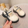 thumbnail image 2 of hoksml Girls Patent Leather Mary Jane Loafers with Bow, Adjustable Hook and Loop Strap Lug Sole Platform Shoes for School, Party and Casual Wear, 2 of 9