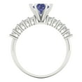 thumbnail image 4 of 1.05ct round cut blue tanzanite 18k white gold Bridal Wedding Engagement Promise Anniversary Ring for Women size 3.75, 4 of 7