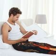 thumbnail image 5 of Bixox Men's Fiery Floral Pattern Patterned Pajama Pants with Pockets Lounge Clothes for Home, 5 of 5