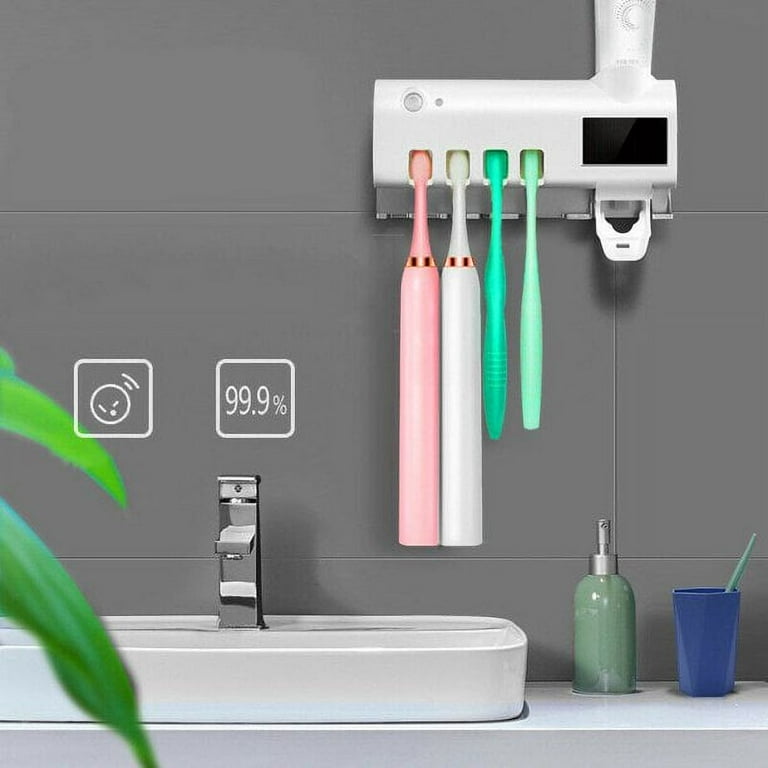 Time Frame Camera Accessories Toothbrush Sanitizer, Electric Toothbrush Holder with Sterilization Function, Wall Mounted Rechargeable UV Tooth Brush Holders for Bathroom, Automatic