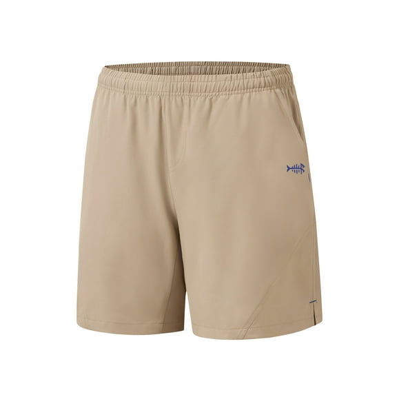 BASSDASH Men’s 7” Fishing Shorts UPF 50  Lightweight Water Resistant Quick Dry for Hiking with Zipper Pocket FP06M