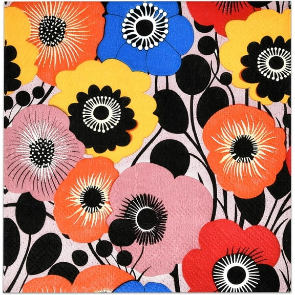 Gift Boutique 100 Pcs Floral Rosarium Rose Napkins