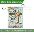 thumbnail image 4 of With God All Things are Possible Spring Decorative Garden Flag, Religious Cross Daisy Tulip Flower Home Yard Outdoor Decor, Teal Plaid Farmhouse Small Outside Decoration Double Sided 12 x 18, 4 of 6