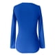 thumbnail image 4 of MHFRRA Camiseta de Manga Larga Acanalada, Ajustada, con Cuello En V, Informal, Elástica, Suave y Cómoda, Básica para Uso Diario Azul, 4 of 4