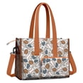 thumbnail image 2 of Teacher Tote Bag,Striped Baseball Items Pattern Teacher Utility Tote Bag,Large Work Tote Bags for Women with Multiple Pockets,Top Zipper Closure,13.8x10.6x6.7 Inch, 2 of 5