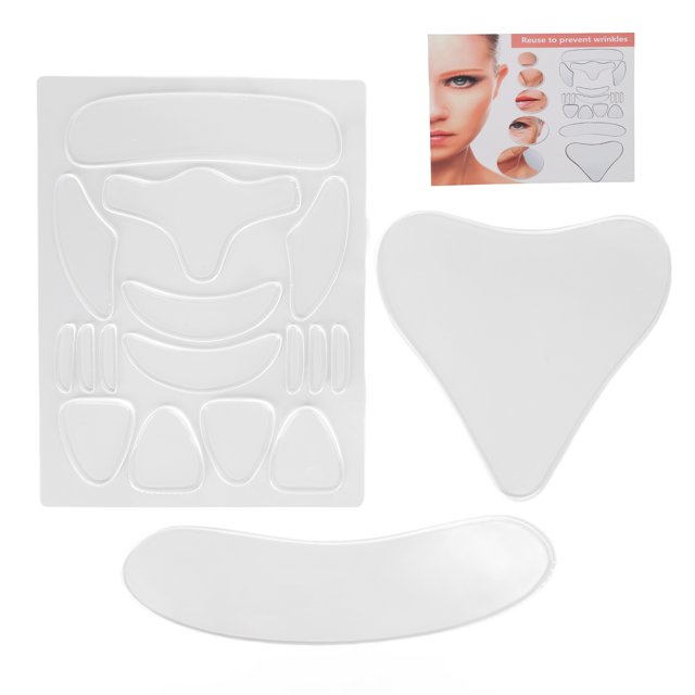 Almohadilla de silicona para arrugas, 18 piezas Almohadilla reutilizable para arrugas Parche para arrugas en el cuello Parche para arrugas en la frente Elaborado por expertos