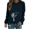 thumbnail image 2 of Tops for Women 2023 Fashion Long Sleeves Casual Shirts Printed Round-Neck Sweatshirt Pullover Loose Tunic Tops(Available In Plus Size) on Clearance, 2 of 7