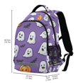 thumbnail image 2 of FORMRS Kids School Backpack Elementary Student Unisex Travel Bookbag with Reflective Stripes, Halloween Ghosts Purple, 2 of 7