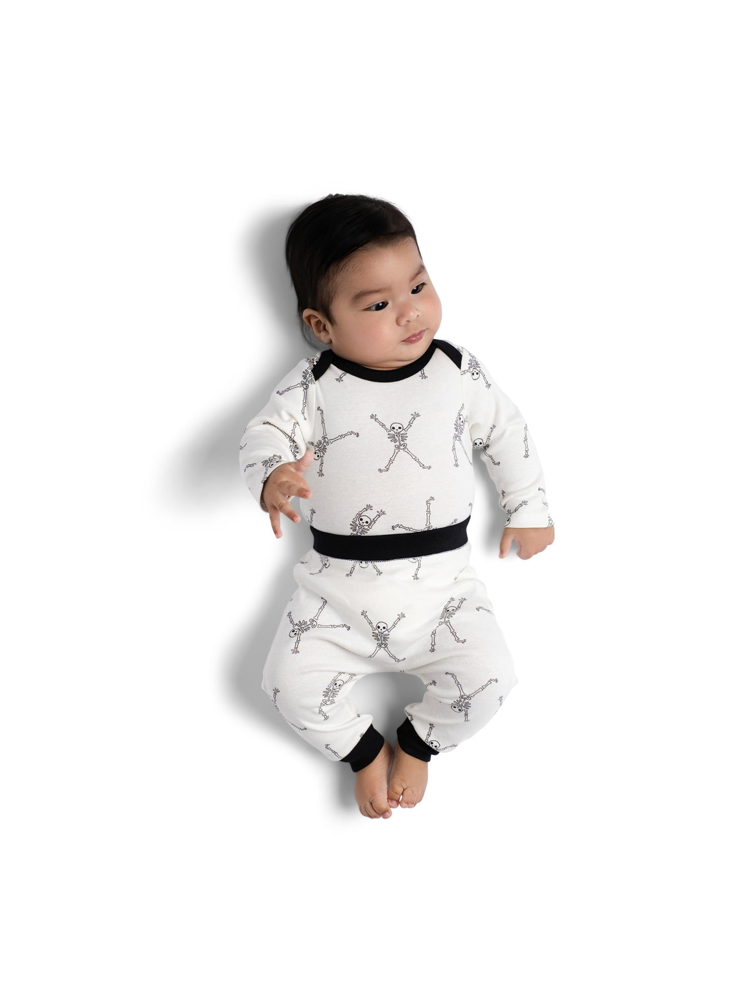 M+A by Monica + Andy Organic Cotton Gender Neutral Halloween First Moves Bodysuit + Groove Pant + Bib Set, Sizes Newborn -24 Months