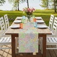 thumbnail image 4 of Easter Table Runner, Watercolor Rabbits Love Polka Dots Spring Beige Washable Cotton Linen Table Runners 36 Inches Long, Dresser Scarf Runner for Nightstand/End Tables/Round Tables 13''x36'', 4 of 9