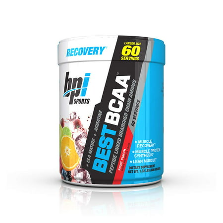 Sports Best BCAA - BCAA Powder - Branched Chain Amino Acids - Muscle Recovery - Muscle Protein Synthesis - Lean Muscle - Improved Performance – Hydration – Fruit Punch - 60 Servings - 1.32 Pound