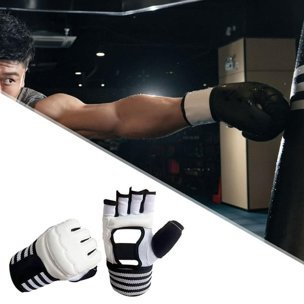 Boxeo envolturas a mano guantes internos entrenamiento de puñetazos engranaje lavable debajo de mitts envolturas rápidas para ejercicio Taekwondo MMA Blanco S