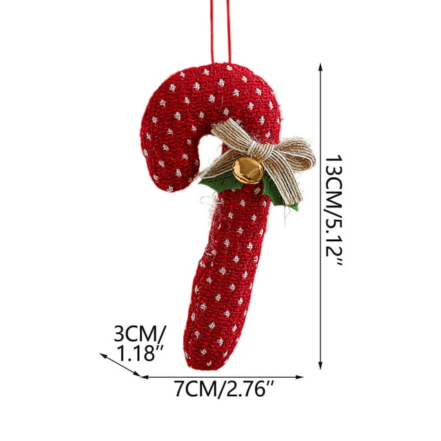 Yhmxh Home Decor Christmas Fabric Bow Bells And Candy Cane Tree Ornaments Welcome Home Decorations Spring Decor