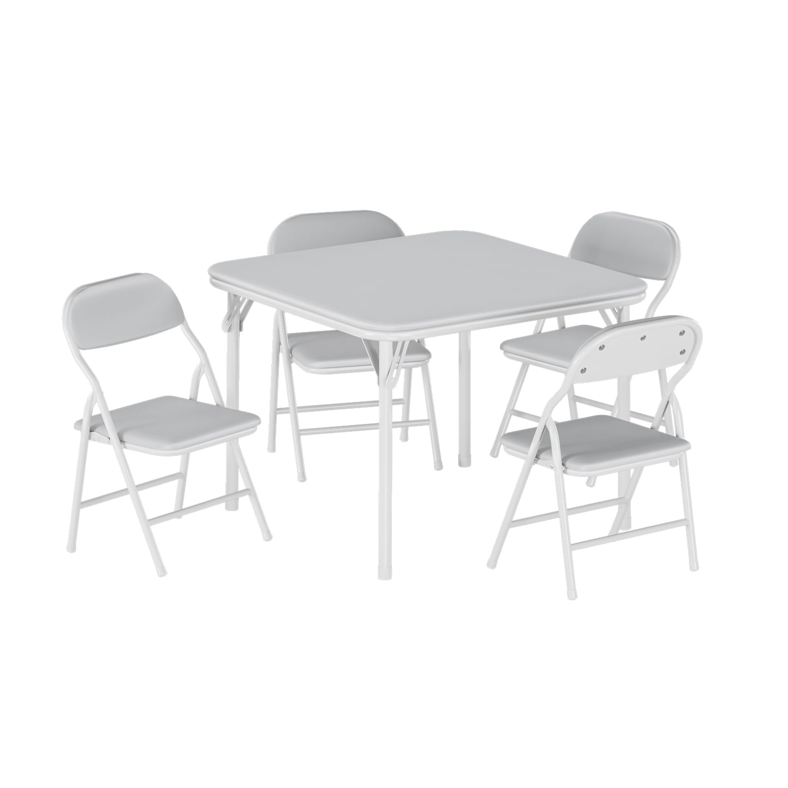 Kids Folding Table and Chairs Set for Daycare and Classrooms, Children's Activity Table and Chairs Set, 3-Piece/5-Piece