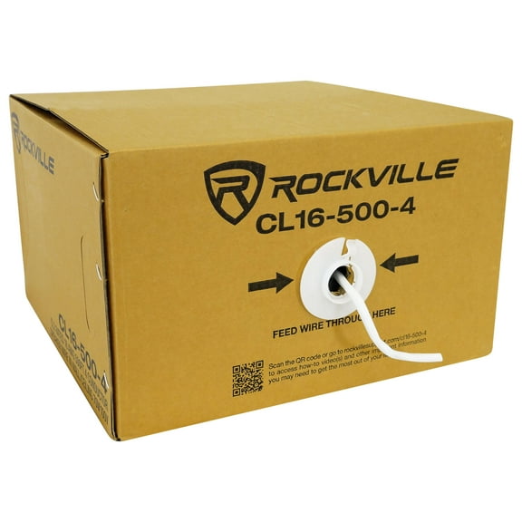 Rockville CL16-500-4 CL2 Rated 16 AWG 500' 4 Conductor Speaker Wire In Ceiling