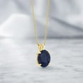 thumbnail image 4 of Gem Stone King 14K Yellow Gold Blue Sapphire Pendant Necklace for Women (4.50 Cttw, Gemstone September Birthstone, Oval 11X9MM, With 18 inch Chain), 4 of 4