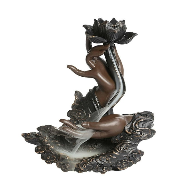 simhoa Backflow Incense Burner Housewarming Gift Ornament Statue Desktop Resin Figurine