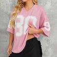 thumbnail image 2 of WERYOUNG Women's T Shirts Streetwear Number Printed Loose Fit T-Shirts Short Sleeve Casual Tees Trendy Top L, 2 of 4